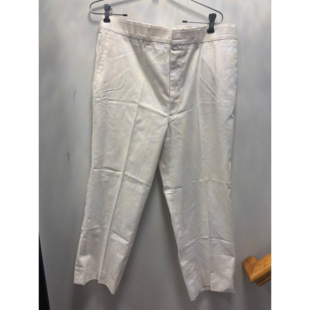 Hagger Mens White Dress‎ Pants Size 36x30Cotton Blend Slim Fit